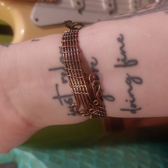 Moonstone Copper Wire Wrapped Bracelet - Picture 4 of 4